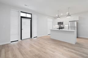 Contemporary Finishes Include Wood And Tile Flooring at Crossline, Columbus, OH