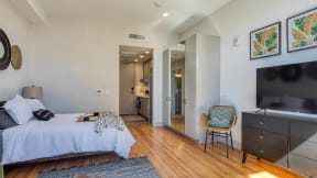 Bedroom With TV at Residences at Richmond Trust, Richmond