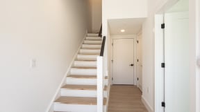 a stairwell in a 555 waverly unit