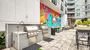 Patio with grill at Evening at Mosaic Summit Pointe VA, 23320