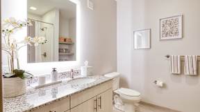 Bathroom at Evening at Mosaic Summit Pointe VA, 23320