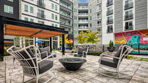 Patio at Evening at Mosaic Summit Pointe VA, 23320