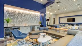Modern Living Room at Evening at Mosaic Summit Pointe VA, 23320
