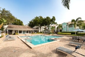 the swimming pool at the resort on longboat key