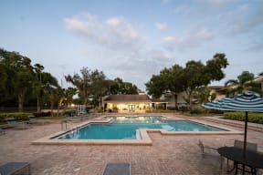 the swimming pool at the resort on longboat key