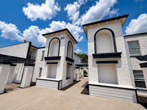 Apartment building with leasing office located at the pointe apartments in Pasadena, Tx
