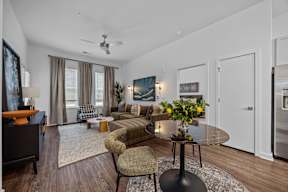 Dining Area With Living Room at Address East End, Raleigh, North Carolina