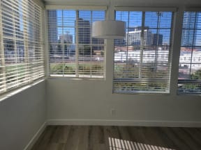 Dining Room with Hardwood Floors and Chandelier