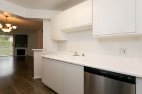 Kitchen with Stainless Steel Appliances and White Cabinets