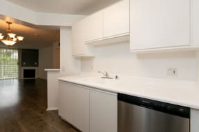 Kitchen with Stainless Steel Appliances and White Cabinets