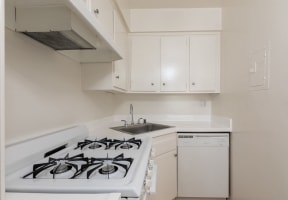 Kitchen with White Appliances and White Cabinets