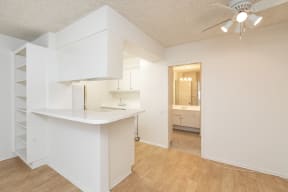 Kitchen with White Appliances and White Cabinets
