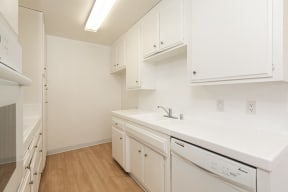 Kitchen with White Appliances and White Cabinets