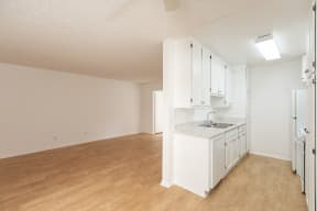 Kitchen with White Appliances and White Cabinets