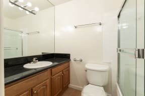 Bathroom with Wood Cabinets