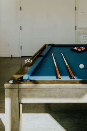 Pool Table with Balls and Cues   at Park West at Stockdale River Ranch, Bakersfield, California