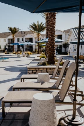 Lounge Chairs at Pool  at Park West at Stockdale River Ranch, California