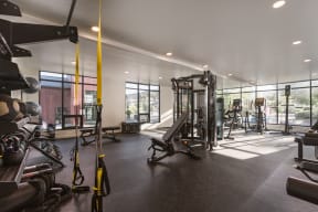 Great Equipment Options in the Fitness Center at Connect, San Luis Obispo, California