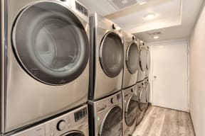 Laundry facilities onsite.  Newer stackable machines.at Croft Plaza Apartments, West Hollywood California