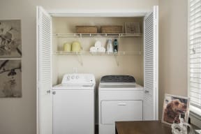 a small laundry room with a washer and dryer at Folsom Ranch, Folsom, CA, 95630