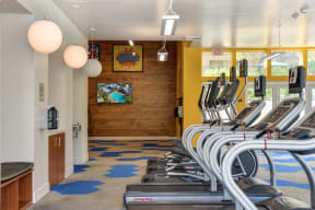 Community Fitness Center Ellipticals, Water Fountains, and Ceiling Lights at Folsom Ranch, Folsom