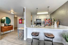 Kitchen and Bar Seating at The Summit at Lake Union, Seattle, Washington