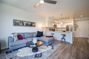Living Room With Kitchen at Avaya Ridge Apartments, Washington