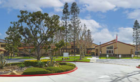 Mountainside entrance and roundabout