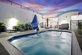 Relaxing rooftop pool