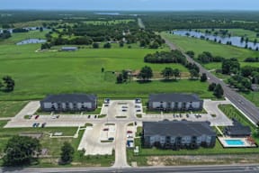 Ariel view of Flat Creek Apartments in Athens TX