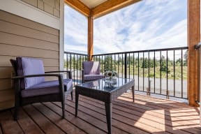 Patio with view of green grass