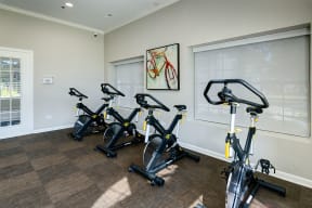 stationary bikes in the Axis at Westmont fitness center