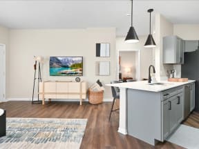 open-concept apartment layout