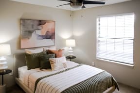 furnished bedroom at The Addison at Southfield Apartments in Southfield, MI