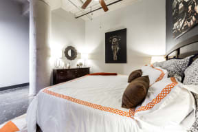 spacious bedroom at East End Lofts apartment homes in Houston