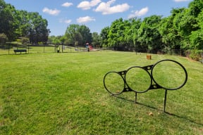 fenced-in dog park at The Magnolia Apartments
