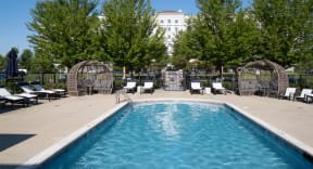 Exterior clubhouse and pool - The Mil'Ton Luxury Apartments