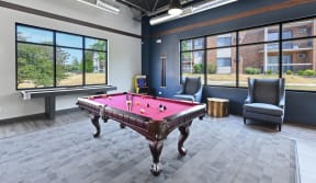 accommodation type with a pool table