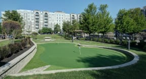 Beautiful putting green - exterior of The Mil'Ton in Vernon Hills