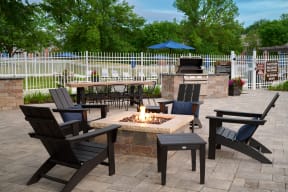 patio seating around a fire pit