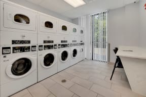 a washer and dryer in a laundry room