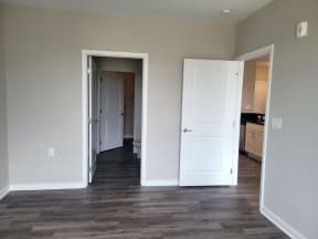 bedroom entrance and bathroom