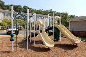 community playground with slides and monkey bars