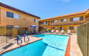 Swimming Pool at The Palms Apartments in Hawthorne Los Angeles California.