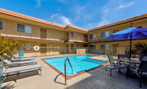 Swimming Pool at The Palms Apartments in Hawthorne Los Angeles California.