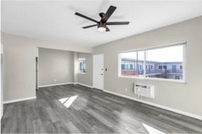 Living room at Courtyard La Pat Apartments in Westminster California