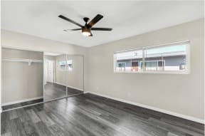 bedroom at Courtyard La Pat Apartments in Westminster California