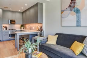 living room and kitchen