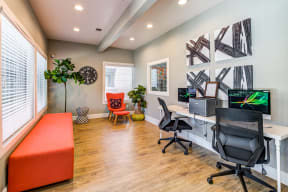 Business Center Evria Apartment Homes in Diamond Valley California.