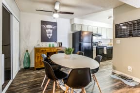 Apartment Dining Room Evria Apartment Homes in Diamond Valley California.